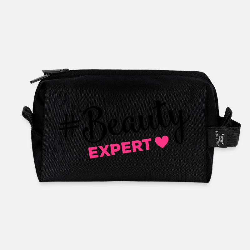 beauty expert hashtag - Recycelte Kulturtasche - Schwarz