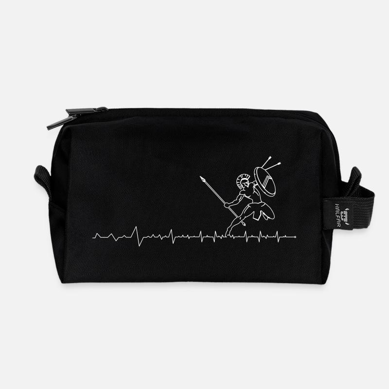 Heartbeat Warrior Sprint - Recycled Toiletry Zip Bag - black