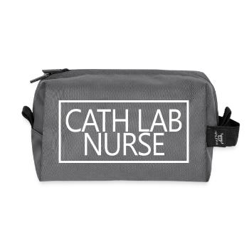Une infirmière de laboratoire de cathétérisme fière d’être étudiante diplômée en sciences infirmières - Trousse de toilette en tissu recyclé - anthracite - Devant