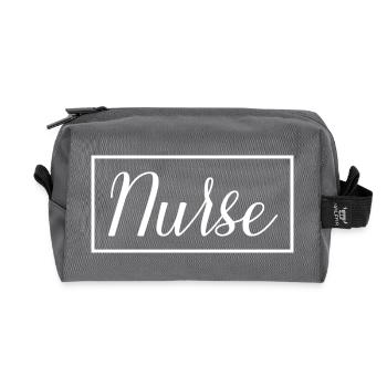 Cadeau d’une étudiante diplômée en sciences infirmières fière - Trousse de toilette en tissu recyclé - anthracite - Devant