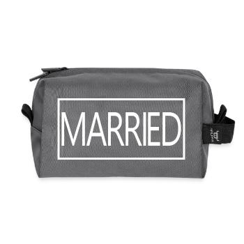Couple marié assorti Hommes & Femmes Jour de mariage - Trousse de toilette en tissu recyclé - anthracite - Devant
