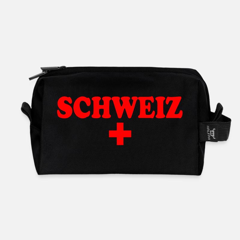 Schweiz - Recycelte Kulturtasche - Schwarz