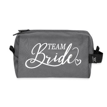Team Braut, Bachelorette Junggesellinnenabschied - Recycelte Kulturtasche - Anthrazit - Vorne