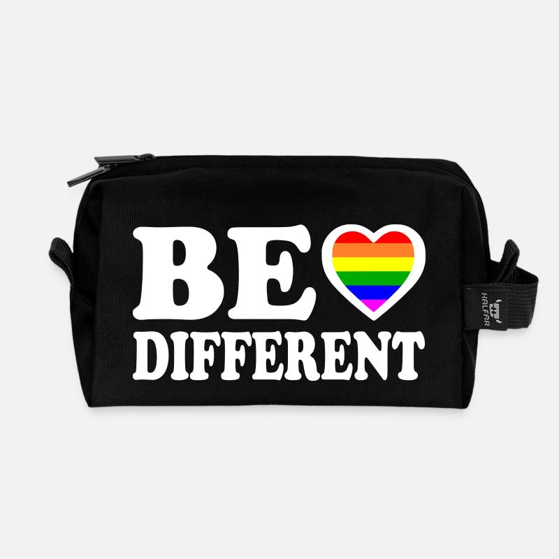 Be different - Recycelte Kulturtasche - Schwarz