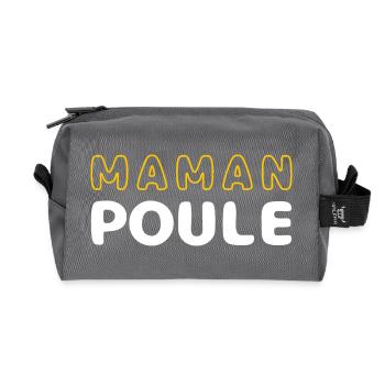 Maman Poule Illustration Contrastée - Trousse de toilette en tissu recyclé - anthracite - Devant