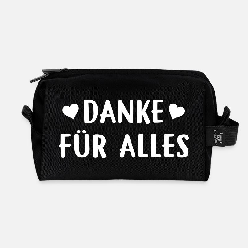 Danke für alles - Recycelte Kulturtasche - Schwarz