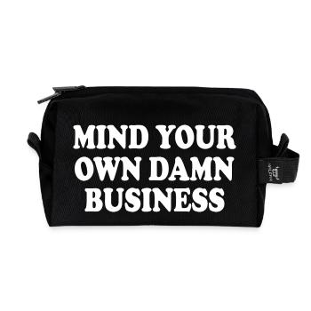 mind your own damn business - Recycled Toiletry Zip Bag - black - Front