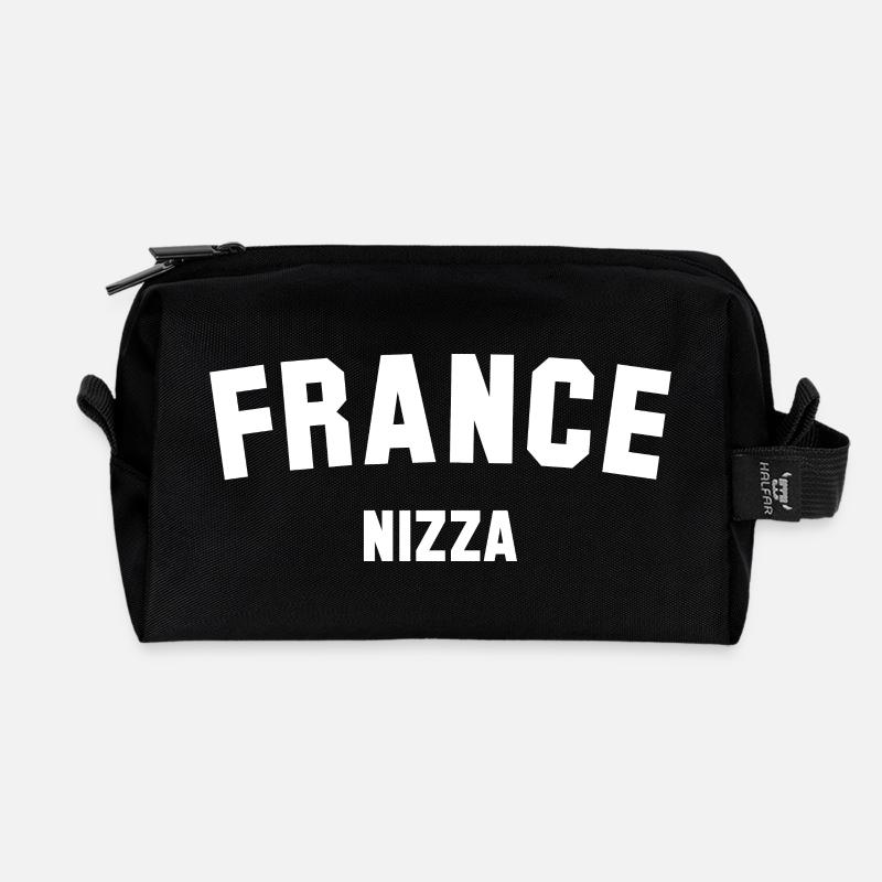 FRANCE NIZZA Frankreich - Recycelte Kulturtasche - Schwarz