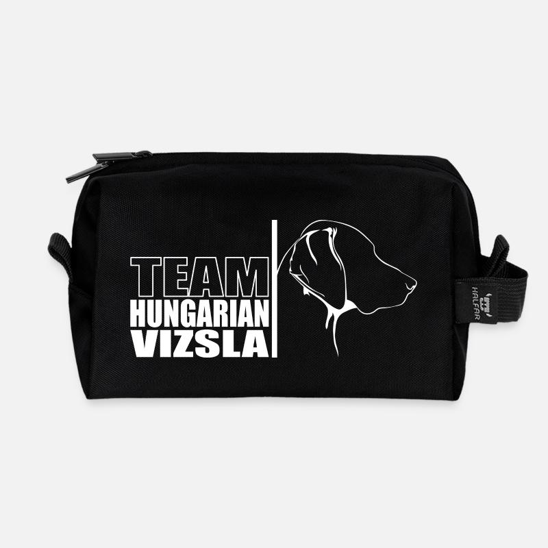 TEAM Hungarian Vizsla Hunde Hund Wilsigns - Recycelte Kulturtasche - Schwarz