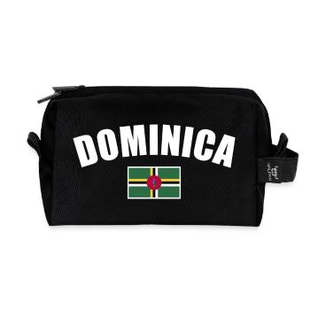 Drapeau dominicain de la Dominique - Trousse de toilette en tissu recyclé - noir - Devant