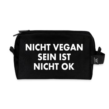 nicht vegan sein ist nicht ok - Recycelte Kulturtasche - Schwarz - Vorne