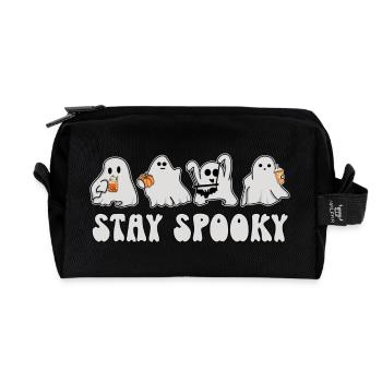 Geister Halloween - Stay Spooky - Recycelte Kulturtasche - Schwarz - Vorne