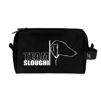 TEAM Sloughi Hunde Hund Windhunde Wilsigns - Recycelte Kulturtasche - Schwarz - Vorne