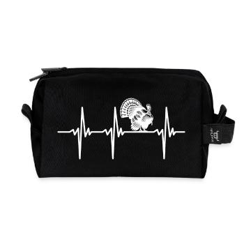Heartbeat for turkey bird - Recycled Toiletry Zip Bag - black - Front