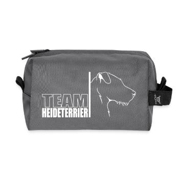 TEAM Heideterrier Hunde Hund Wilsigns - Recycelte Kulturtasche - Anthrazit - Vorne