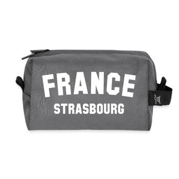 STRASBOURG France - Recycled Toiletry Zip Bag - anthracite - Front