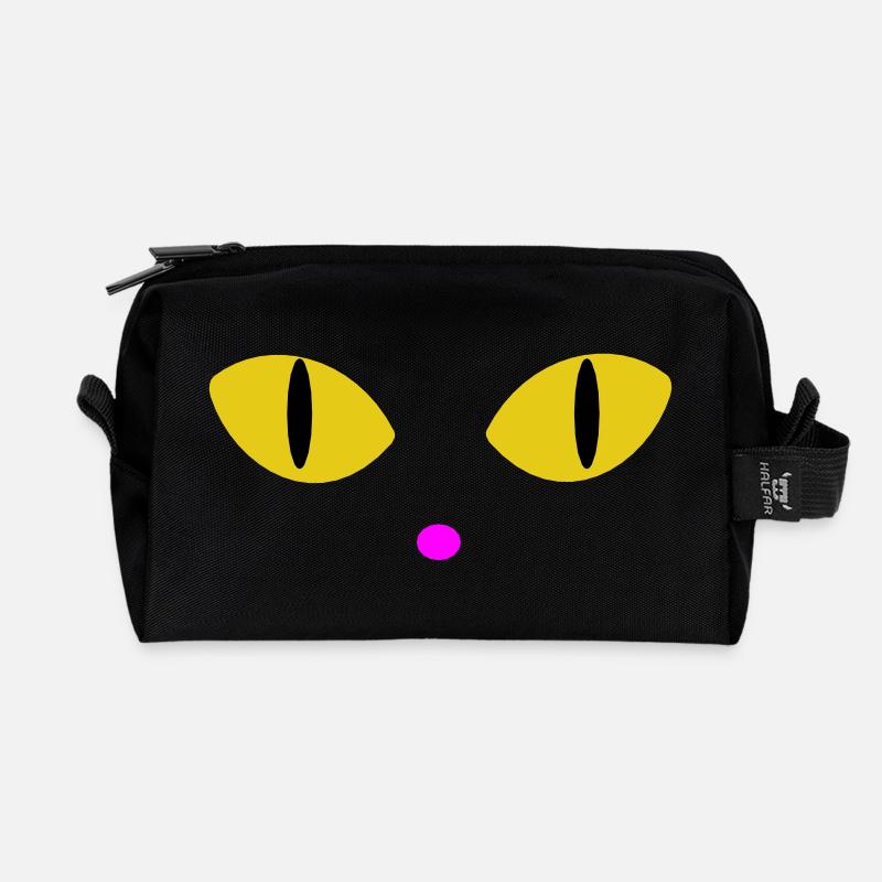 Gelbe Augen - Recycelte Kulturtasche - Schwarz