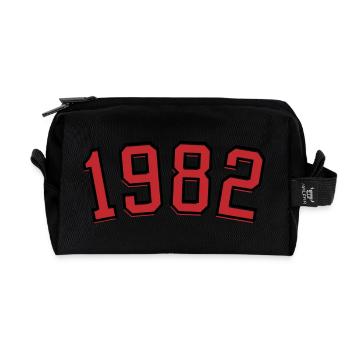 Année de naissance sport 1982 - Trousse de toilette en tissu recyclé - noir - Devant