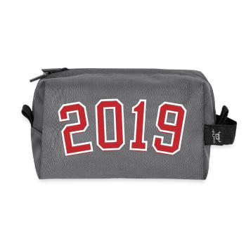 Year of birth sport 2019 - Recycled Toiletry Zip Bag - anthracite - Front