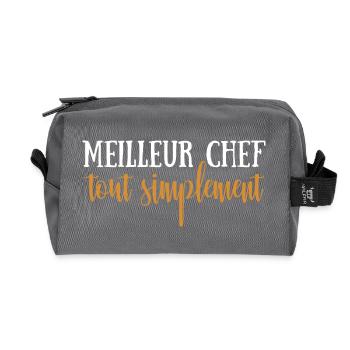 Meilleur chef tout simplement - Trousse de toilette en tissu recyclé - anthracite - Devant