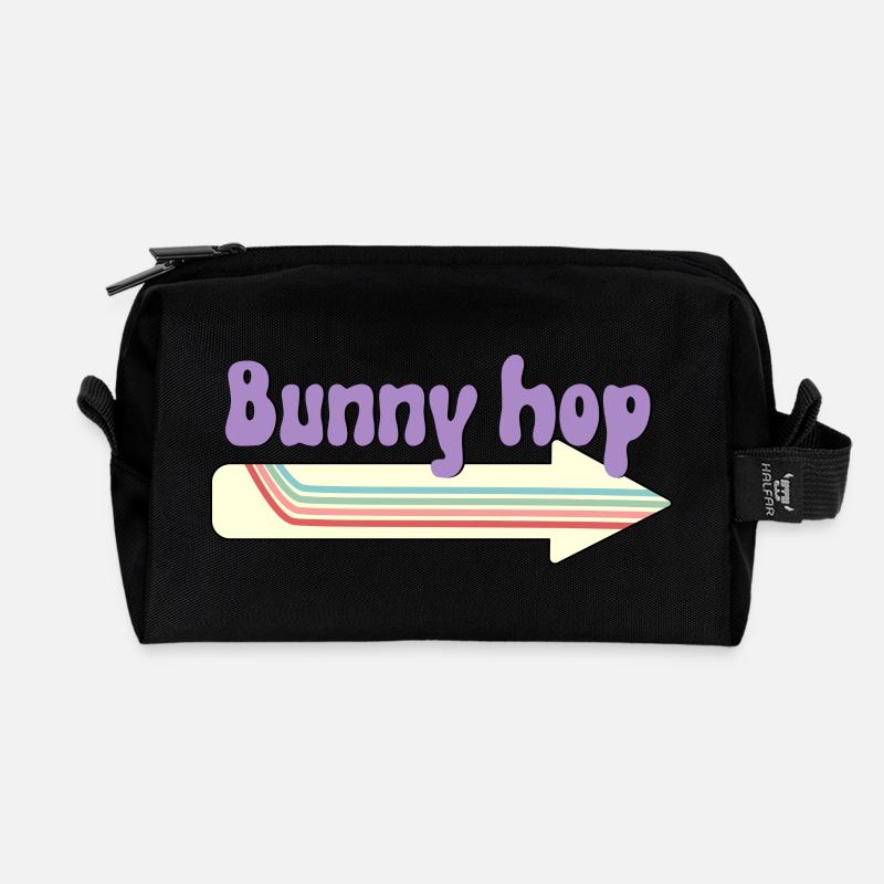 Bunny Hop - Recycelte Kulturtasche - Schwarz