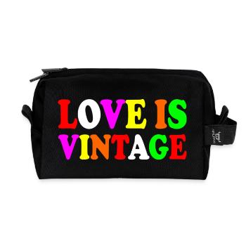 Love is vintage - Recycled Toiletry Zip Bag - black - Front