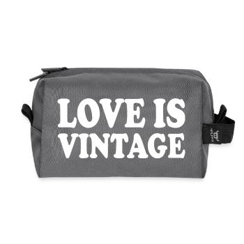 Love is vintage - Recycled Toiletry Zip Bag - anthracite - Front