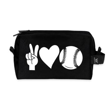 Baseballspieler Baseball - Recycelte Kulturtasche - Schwarz - Vorne