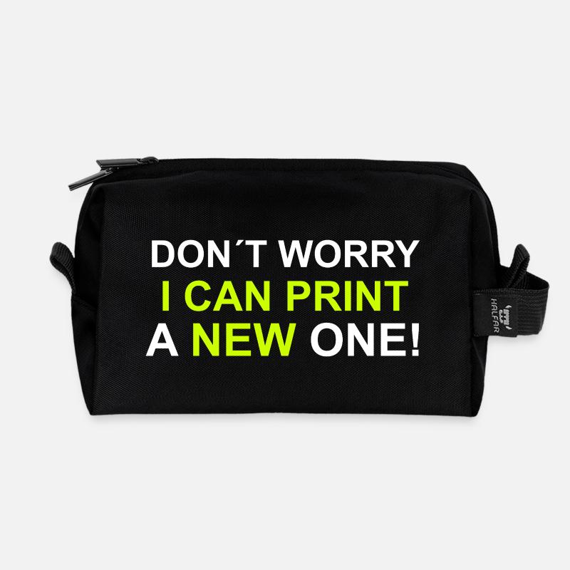 dont worry i can print a new one - Recycelte Kulturtasche - Schwarz