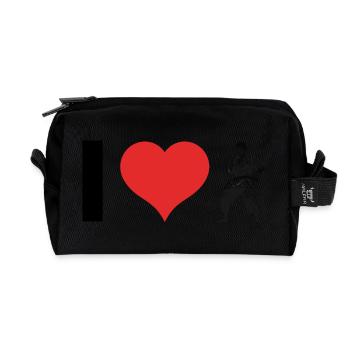 I love Karate - Martial Arts Design - Recycled Toiletry Zip Bag - black - Front