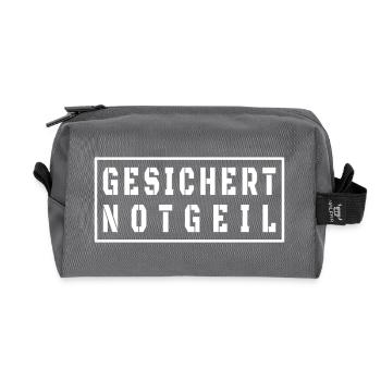 Fête des pères sécurisée style Malle - Trousse de toilette en tissu recyclé - anthracite - Devant