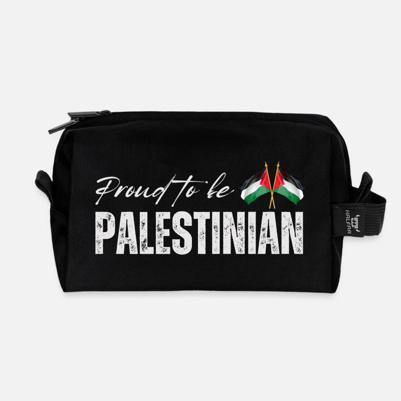Stolzer Palästinenser, ich liebe Palästina - Recycelte Kulturtasche - Schwarz