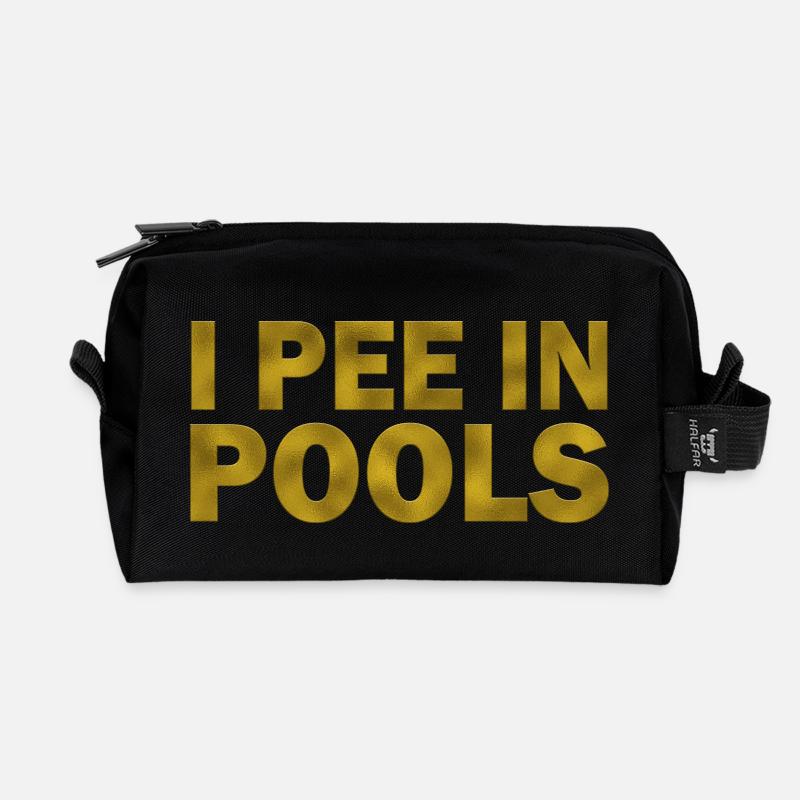 I Pee In Pools - Recycelte Kulturtasche - Schwarz