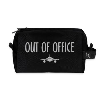 Out Of Office Airplane Holiday Sayings Saying - Recycled Toiletry Zip Bag - black - Front