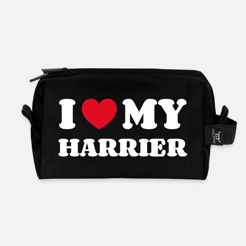 I Love My Harrier - Recycelte Kulturtasche - Schwarz