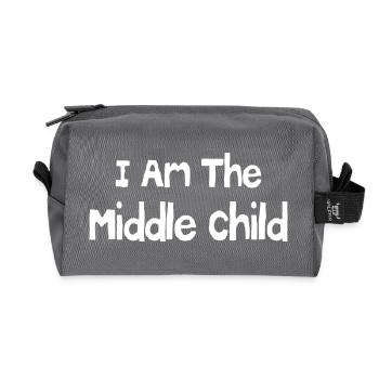 I am the middle child - Trousse de toilette en tissu recyclé - anthracite - Devant
