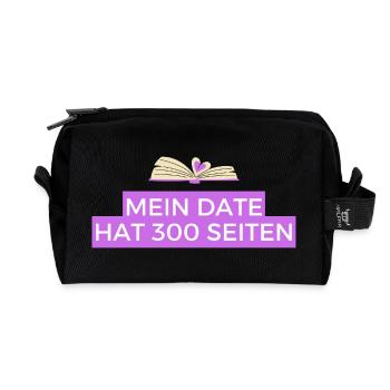 My date has 300 pages - Recycled Toiletry Zip Bag - black - Front