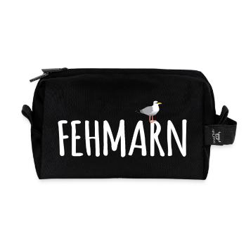 Fehmarn Möwe - Recycelte Kulturtasche - Schwarz - Vorne