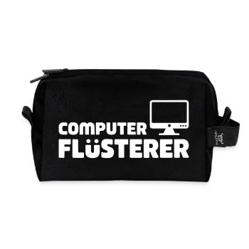 Computer Whisperer Retro-Tech - Recycled Toiletry Zip Bag - black - Front