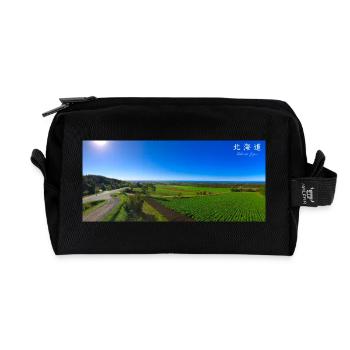 A Scenery in Hokkaido - Recycled Toiletry Zip Bag - black - Front