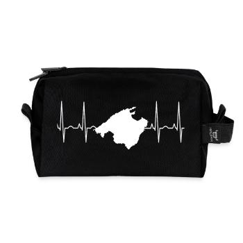 Mallorca Herzschlag Design Urlaub Insel Malle - Recycelte Kulturtasche - Schwarz - Vorne