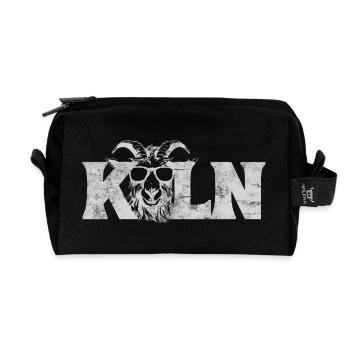 Geissbock cologne lettering - Recycled Toiletry Zip Bag - black - Front