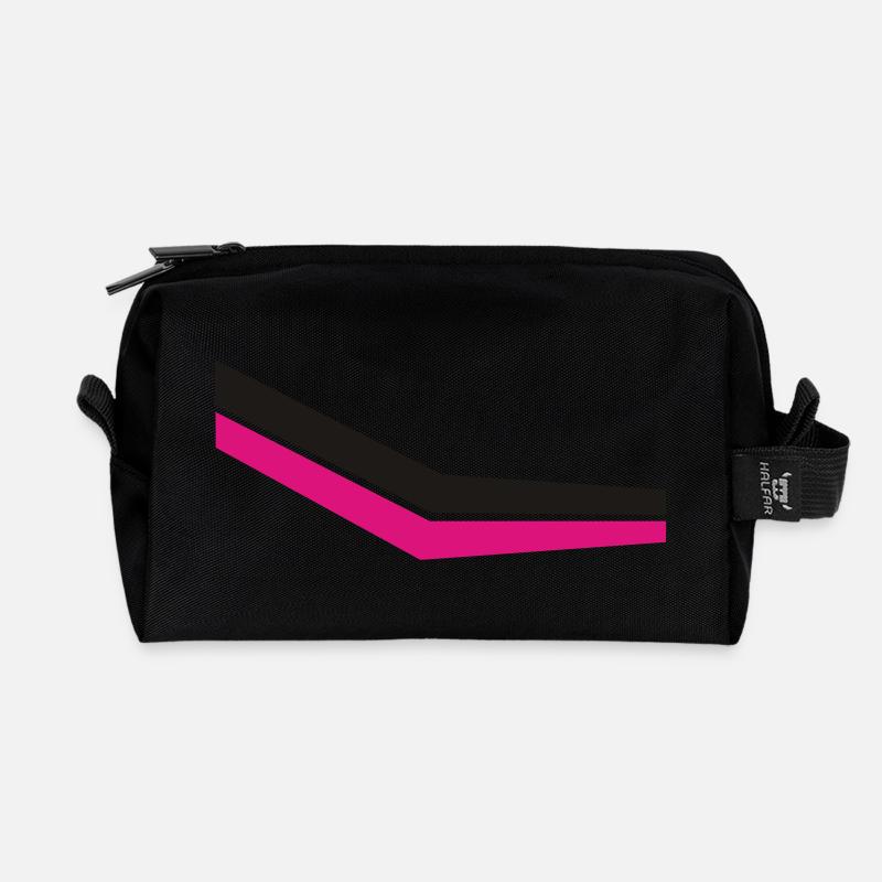 streifen - Recycelte Kulturtasche - Schwarz