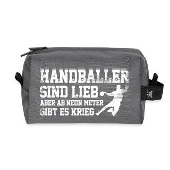Handballer sind lieb - Recycelte Kulturtasche - Anthrazit - Vorne