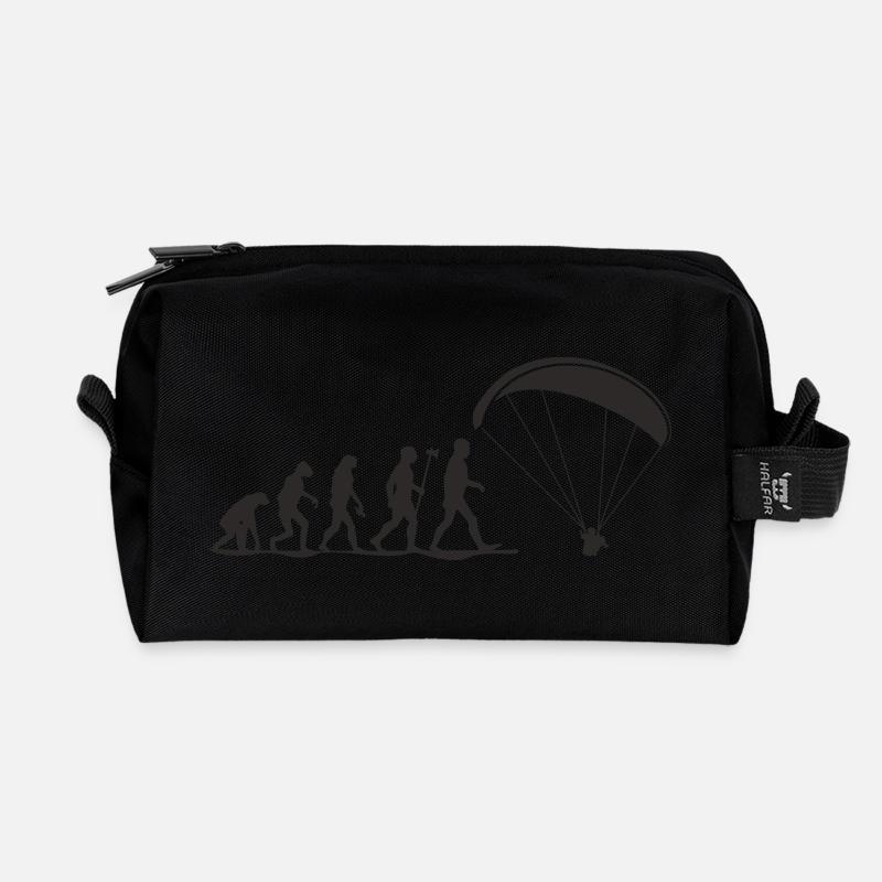 evolution paragliding - Recycled Toiletry Zip Bag - black