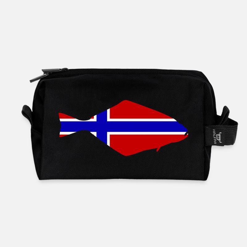 Heilbutt Norwegen - Recycelte Kulturtasche - Schwarz