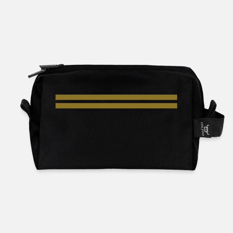 line - Recycled Toiletry Zip Bag - black