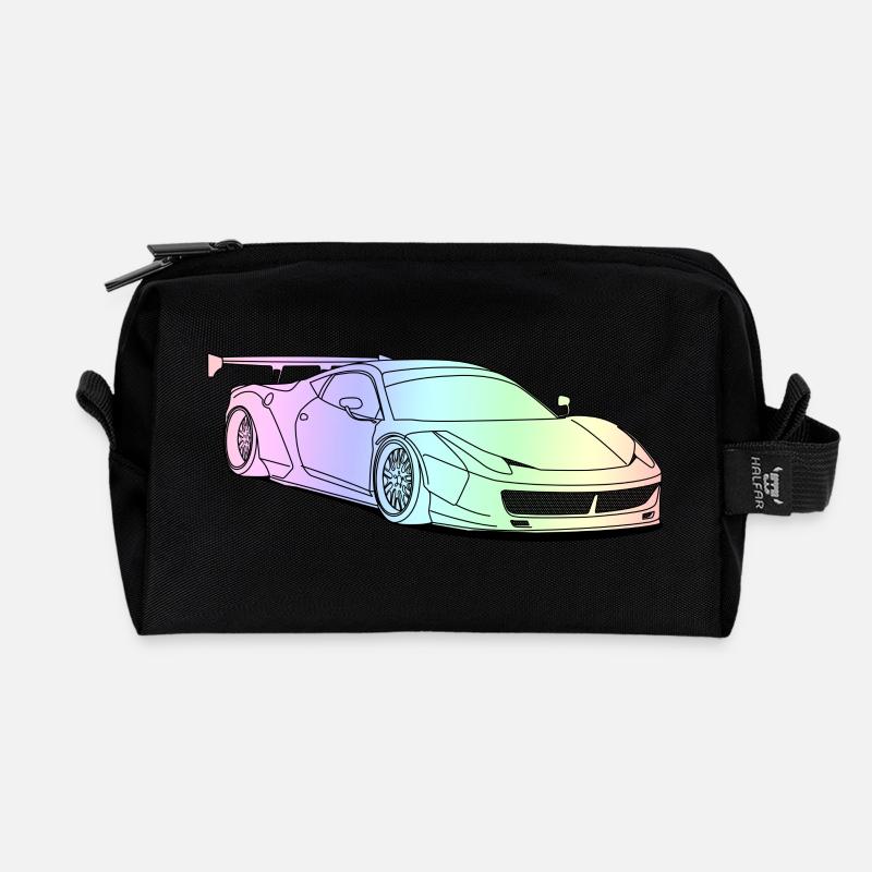 custom car colourful - Recycelte Kulturtasche - Schwarz