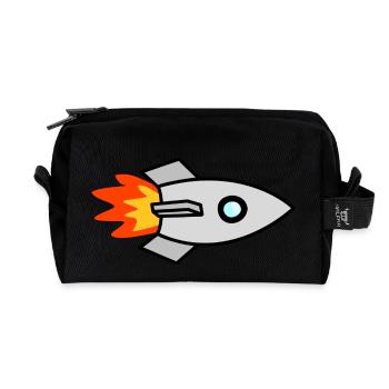Rakete - Recycelte Kulturtasche - Schwarz - Vorne