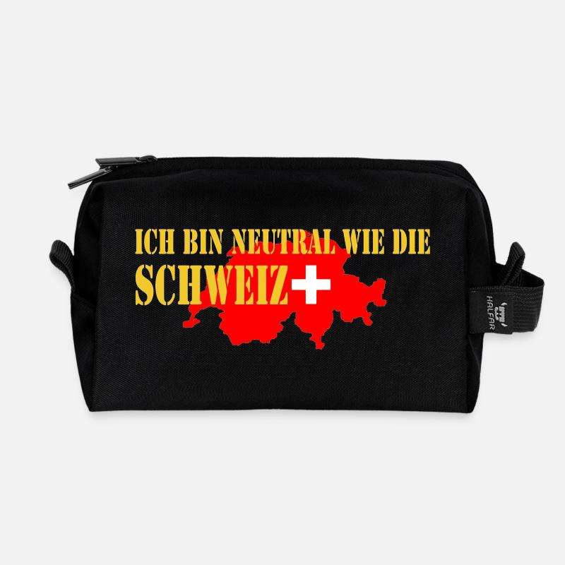 schweiz - Recycelte Kulturtasche - Schwarz